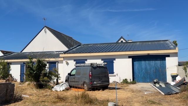 Maison avec toiture zinc